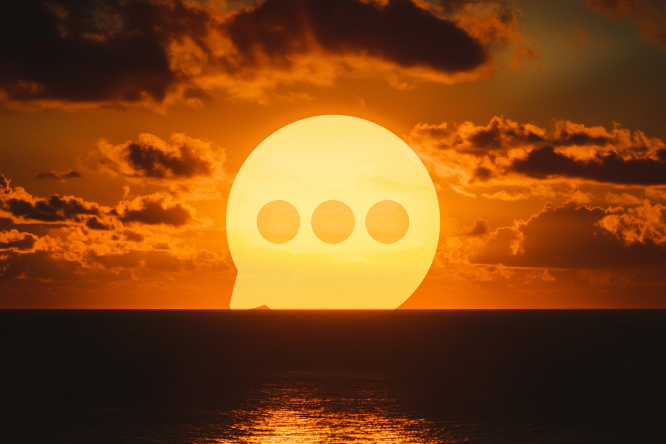 text messaging icon sunsetting - 1344x896px A text messaging icon sunsetting